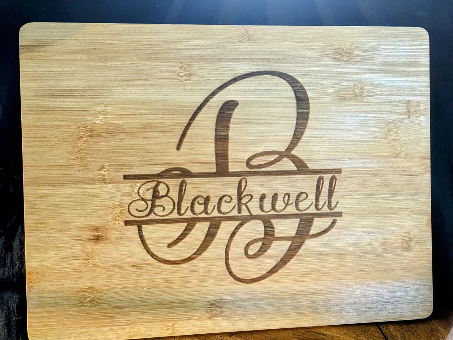 Traditional Curly Monogram Cutting Board
