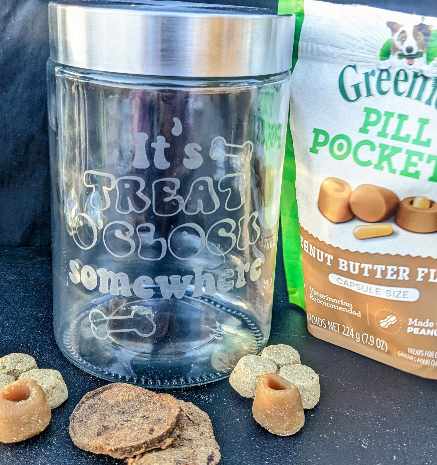 It's Treat O'Clock Dog Treat Container