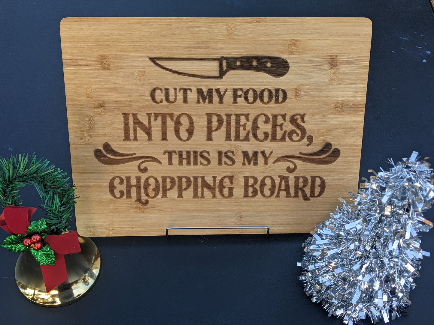 Cut My Food Etched Bamboo Cutting Board