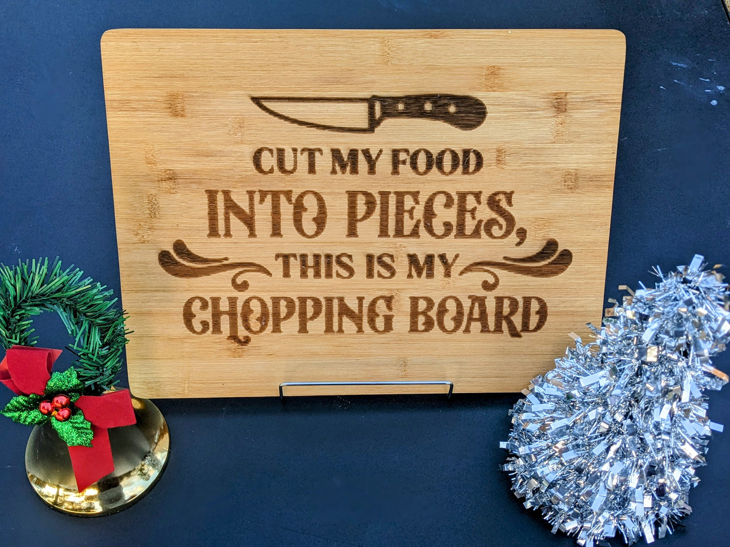 Cut My Food Etched Bamboo Cutting Board