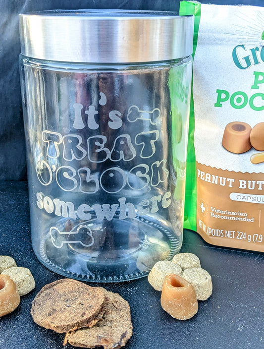 It's Treat O'Clock Dog Treat Container